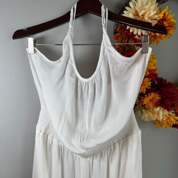 prAna Womens Fernie Wide Leg Coverup Jumpsuit MEDIUM in White - Picture 6 of 10